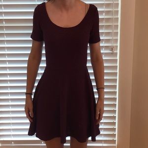 H&M burgundy skater dress